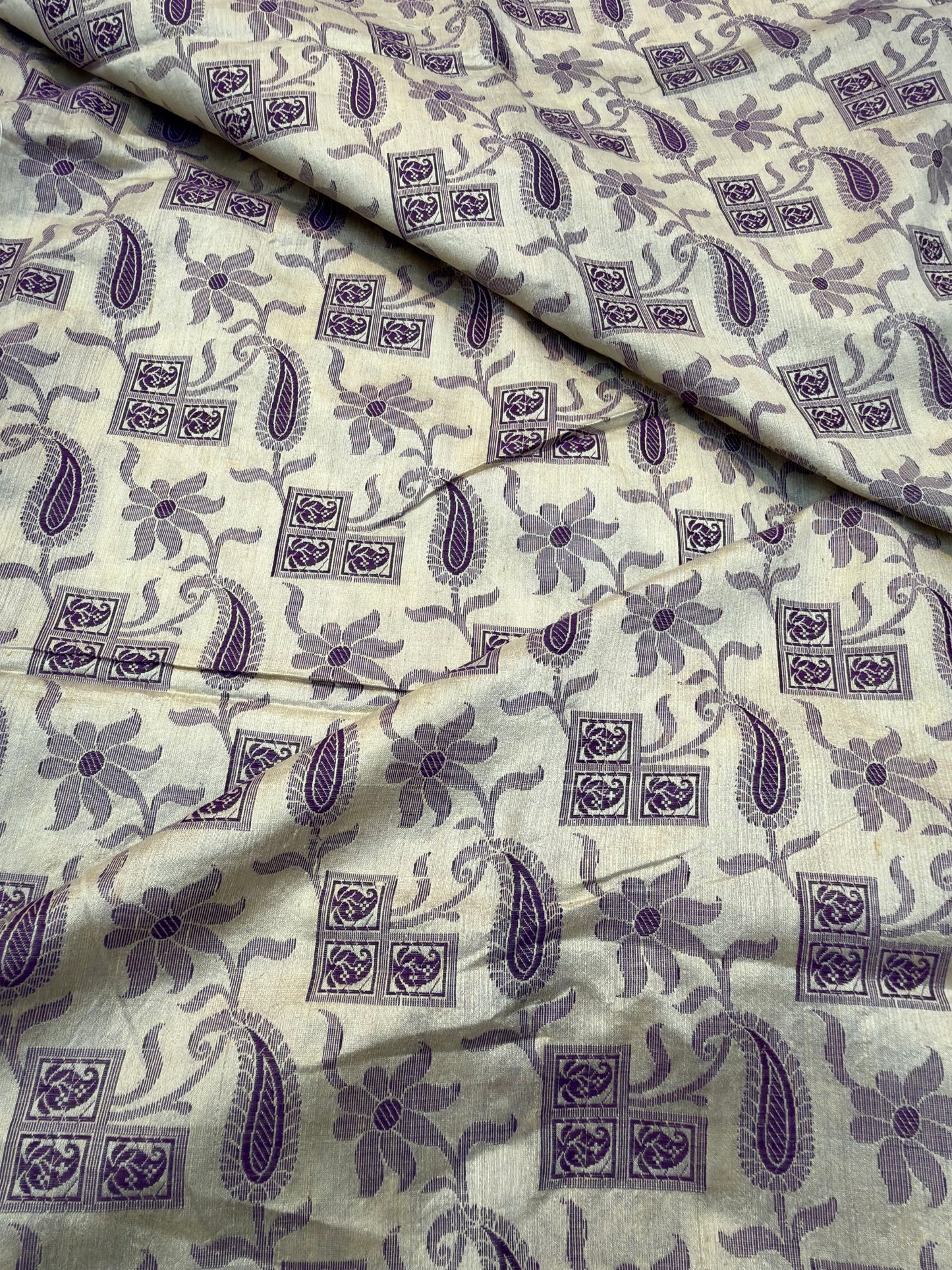 Ivory Colour Chanderi Silk Fabrics