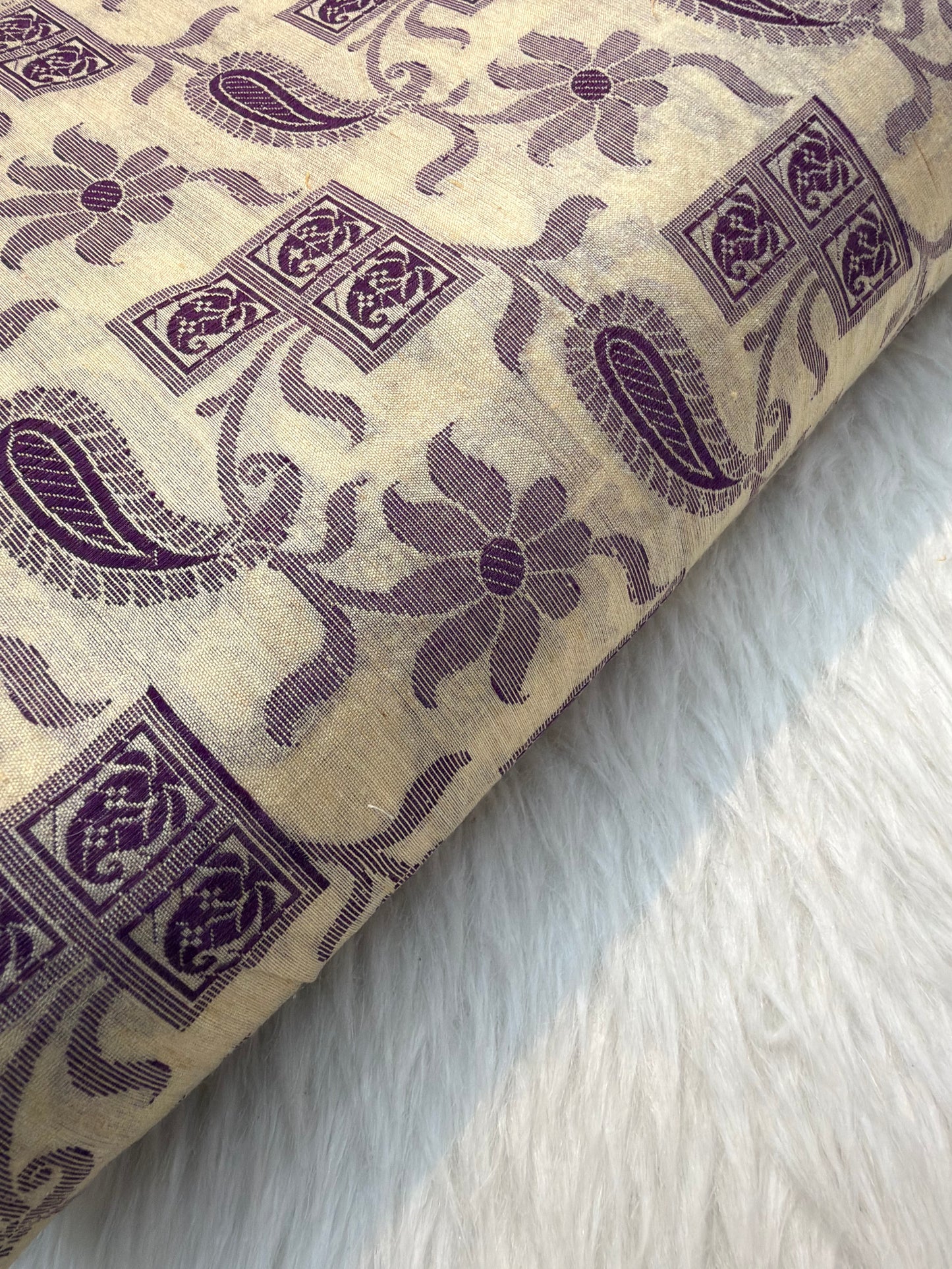 Ivory Colour Chanderi Silk Fabrics