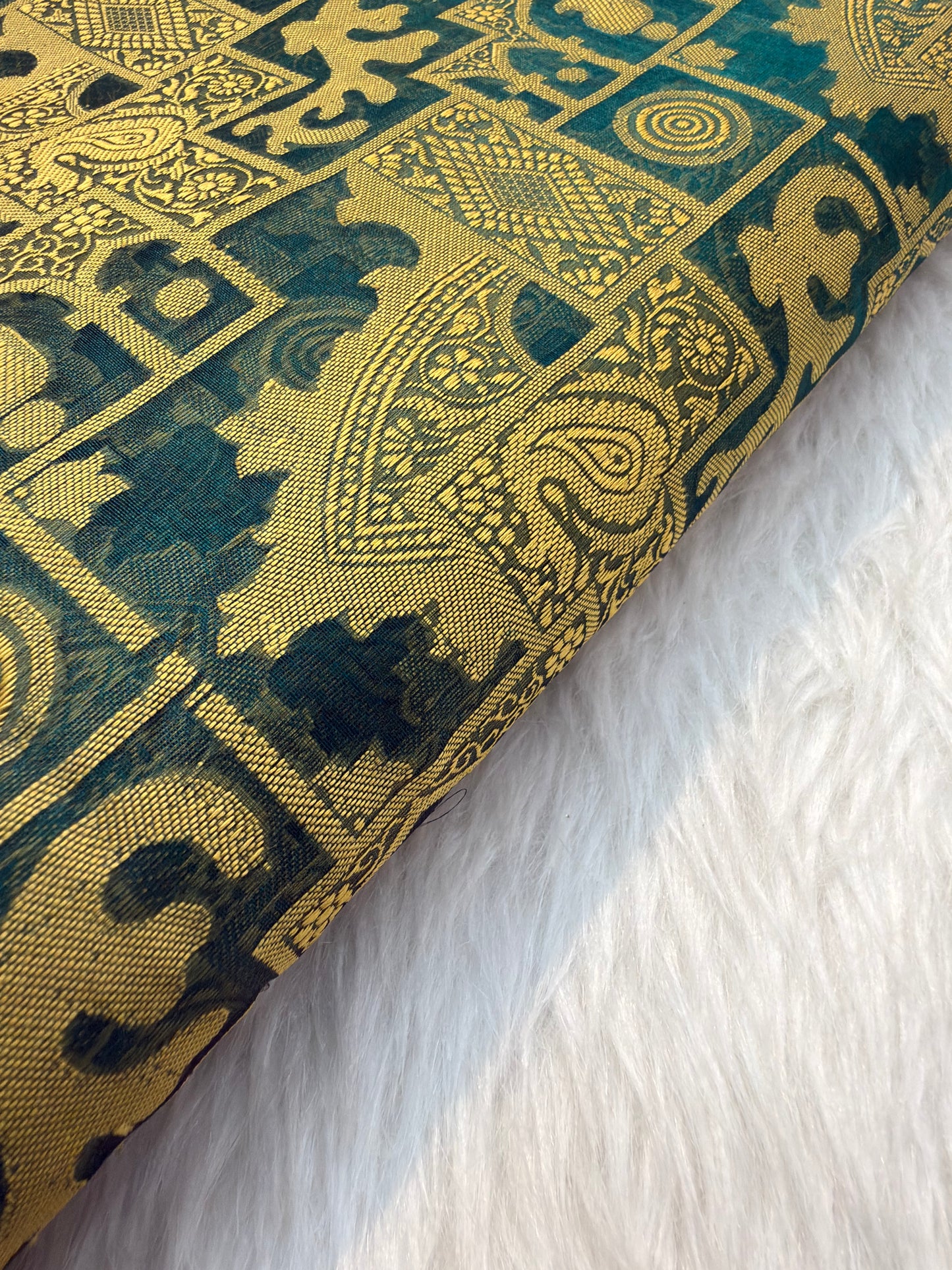 Bottle Green Colour Chanderi Silk Fabrics