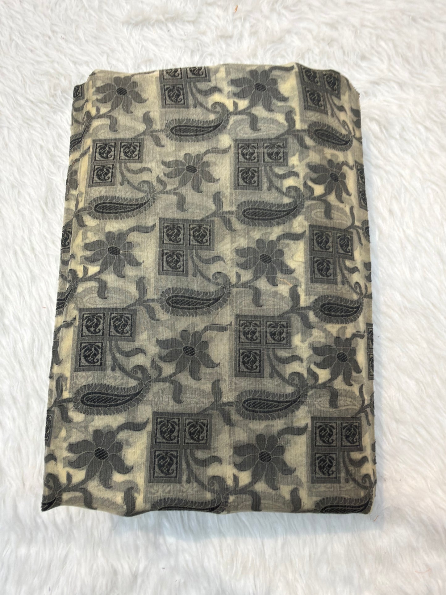 Ivory Colour Chanderi Silk Fabrics