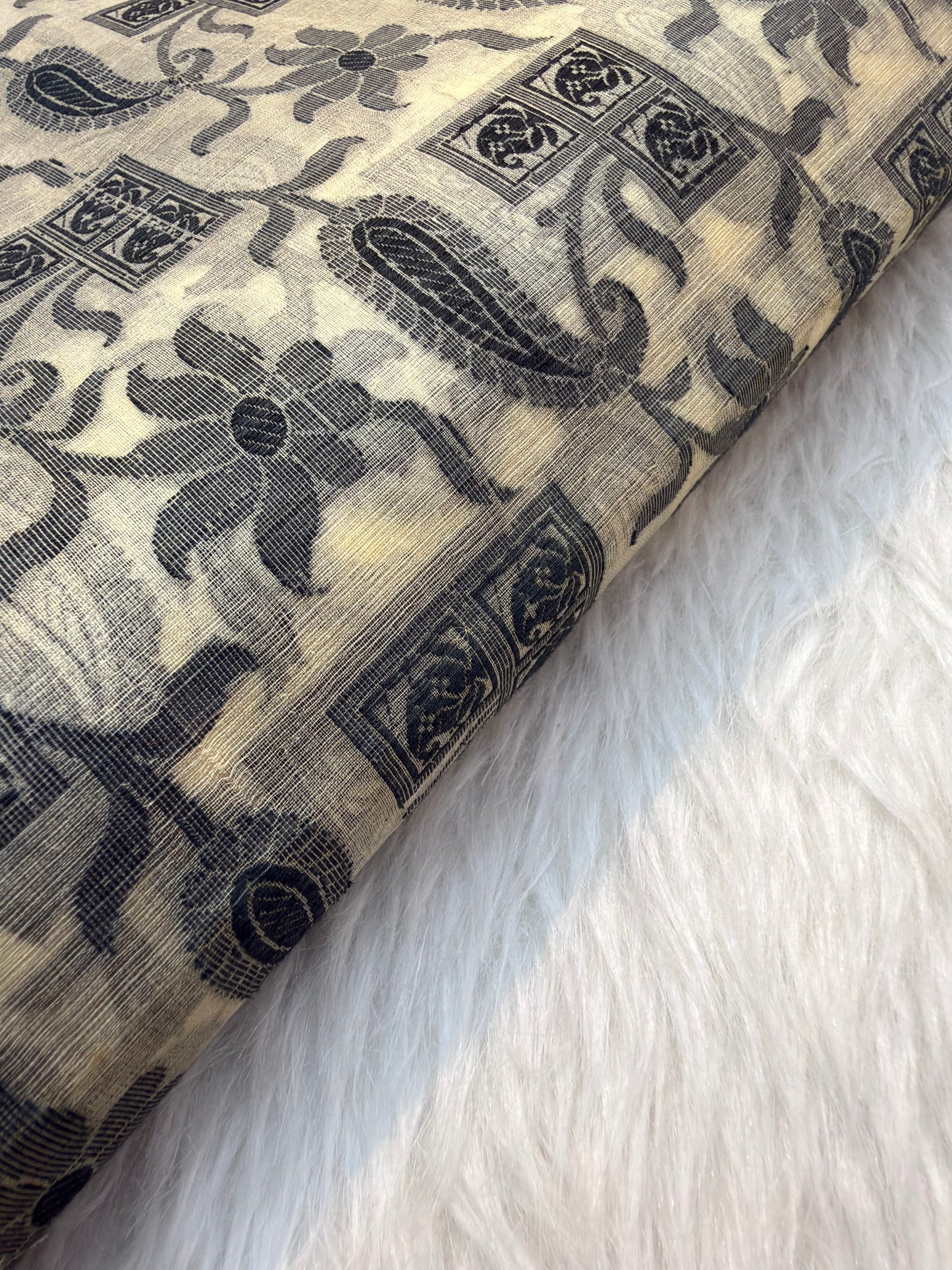 Ivory Colour Chanderi Silk Fabrics