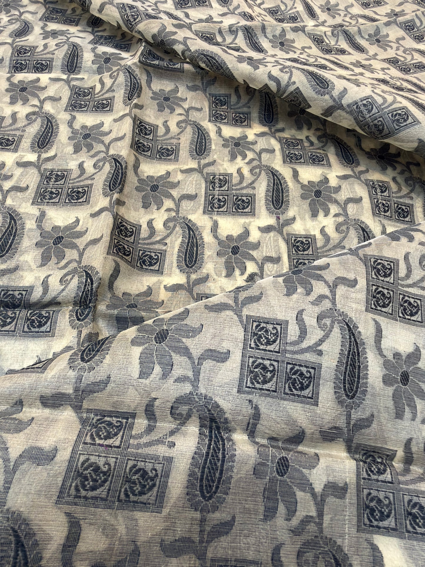 Ivory Colour Chanderi Silk Fabrics