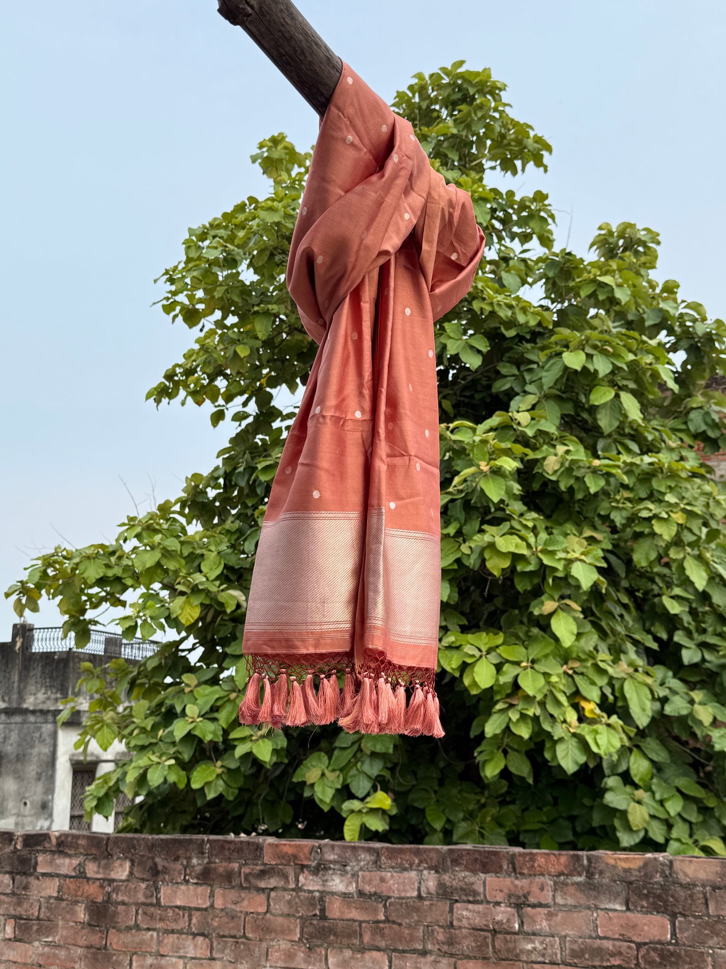 HANDWOVEN DARK BEIGH COLOR DUPATTA