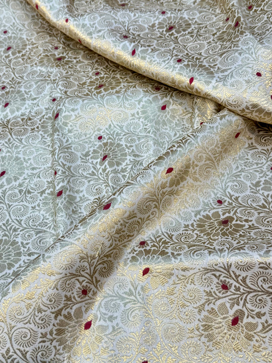 Ivory Color Blended Brocade Fabrics