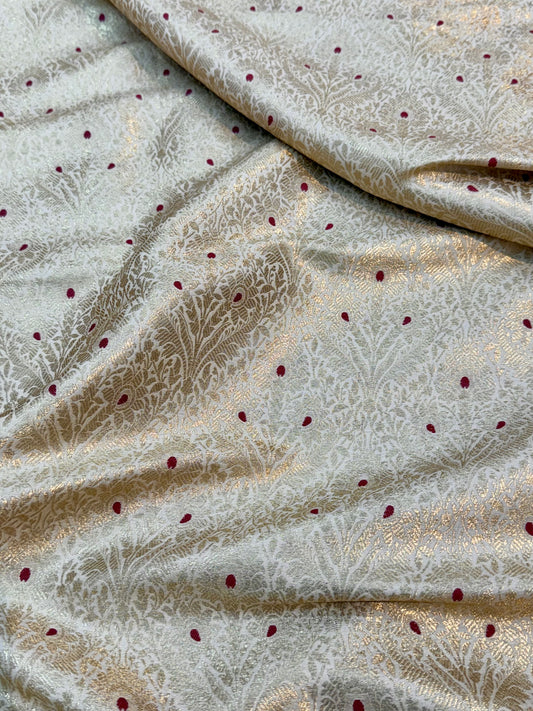 Ivory Color Blended Brocade Fabrics