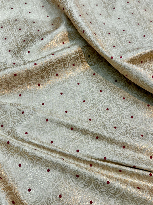 Ivory Color Banarasi Brocade Fabrics