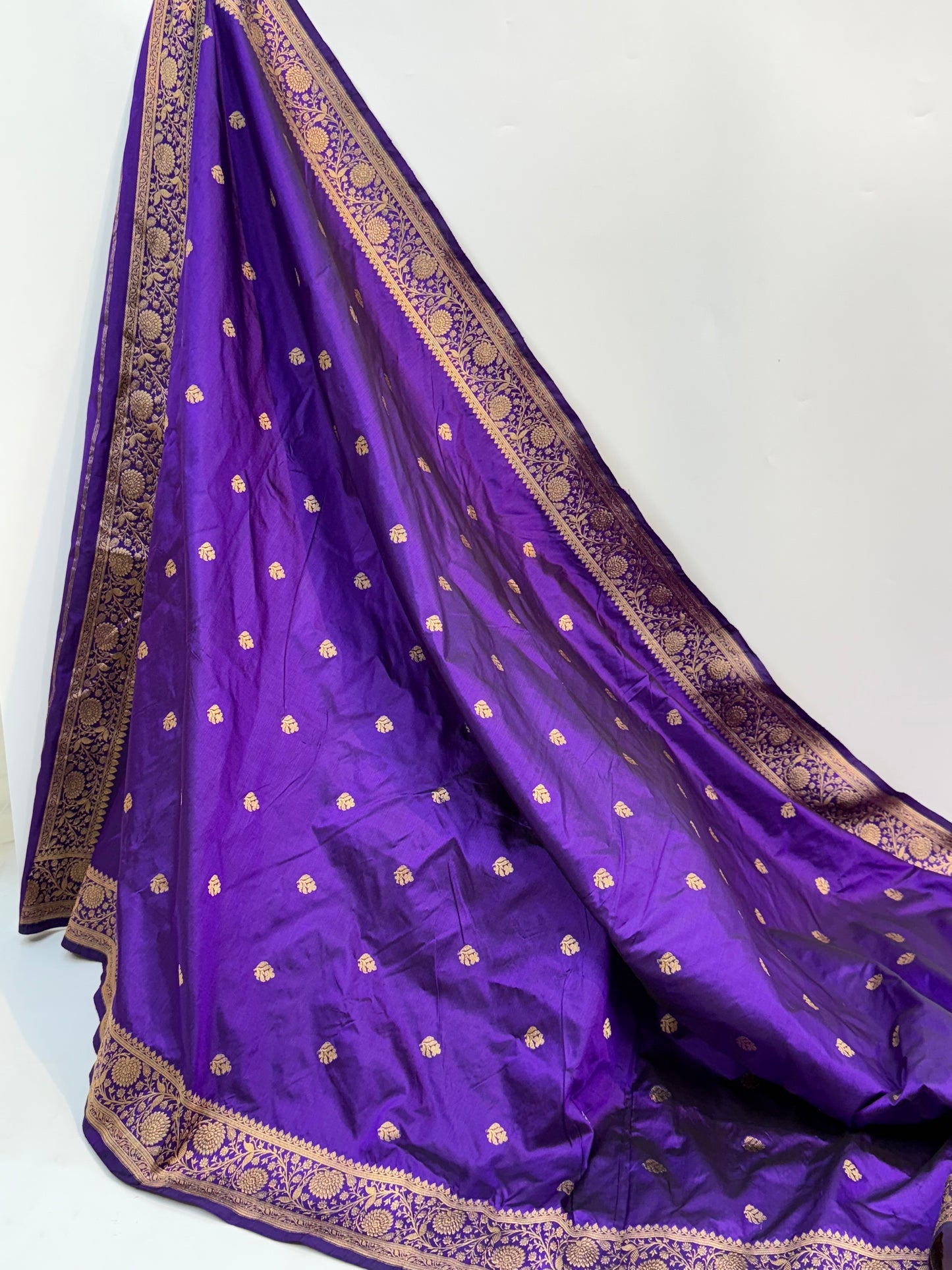 Handwoven Indigo Color Katan Suit Set