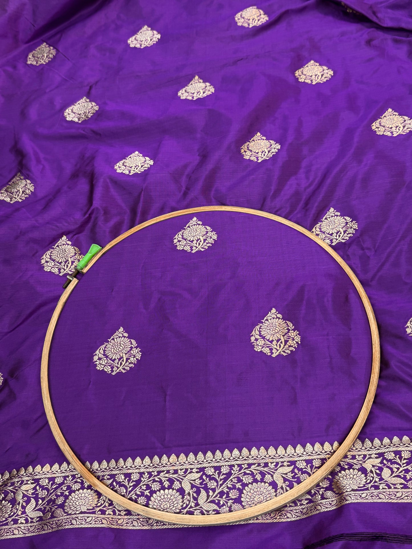 Handwoven Indigo Color Katan Suit Set