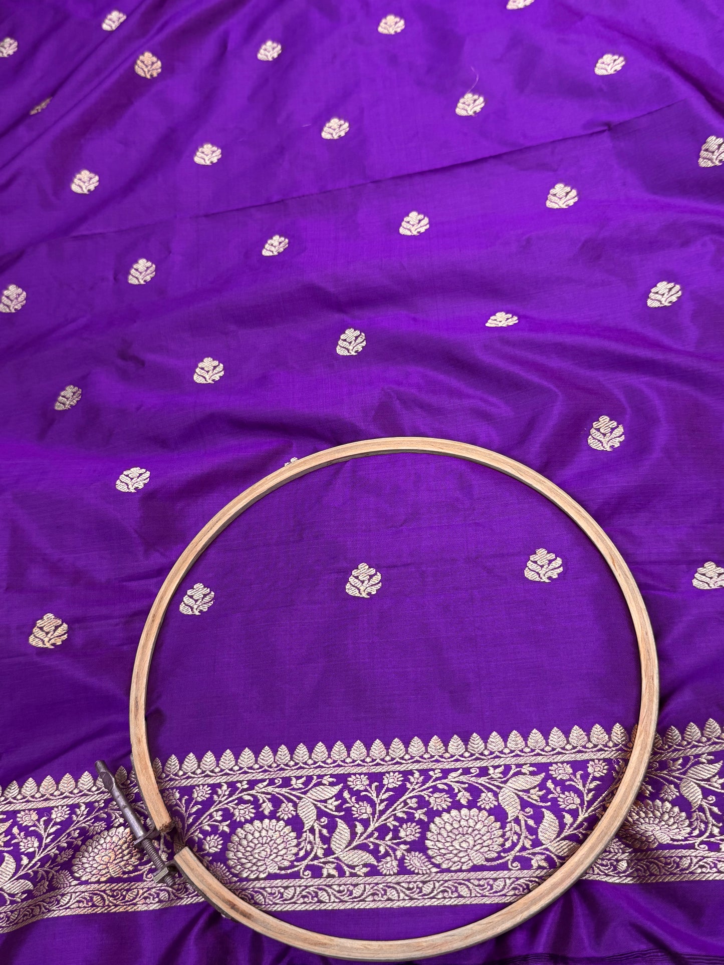 Handwoven Indigo Color Katan Suit Set