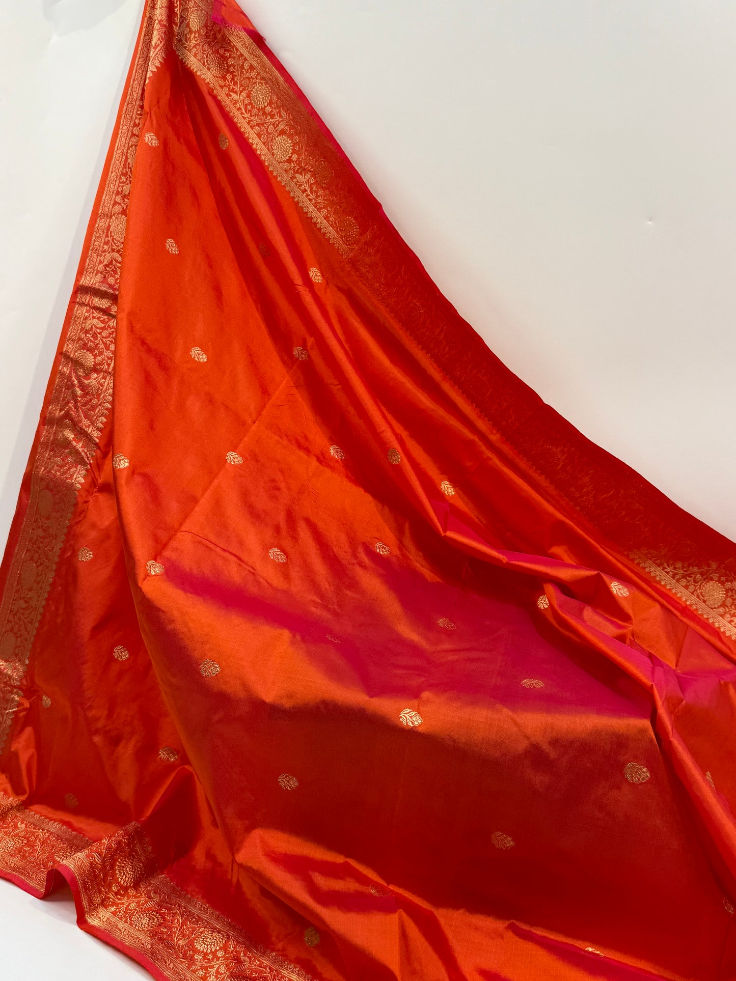 Handwoven Orange Colour Suit Set