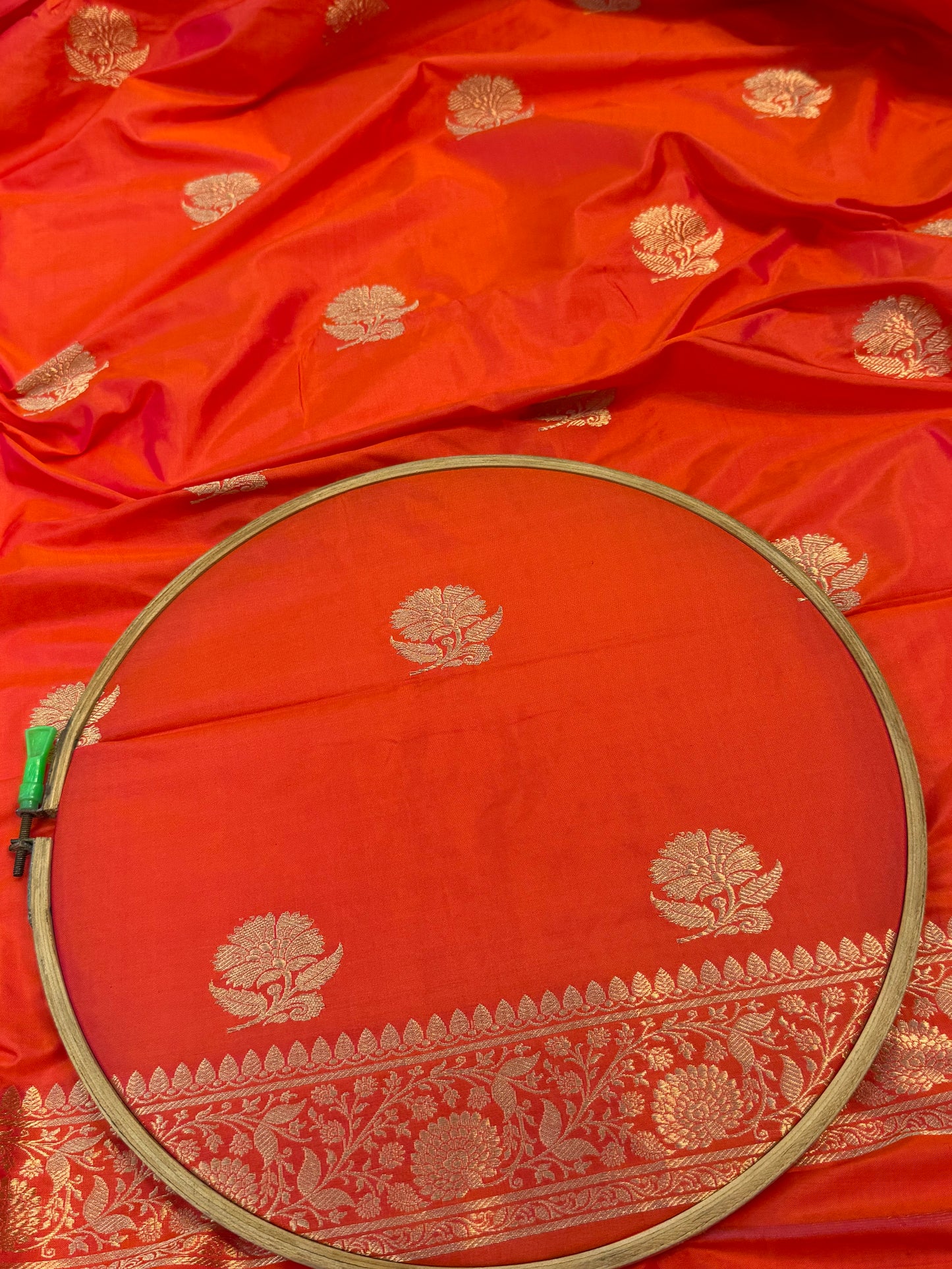 Handwoven Orange Colour Suit Set