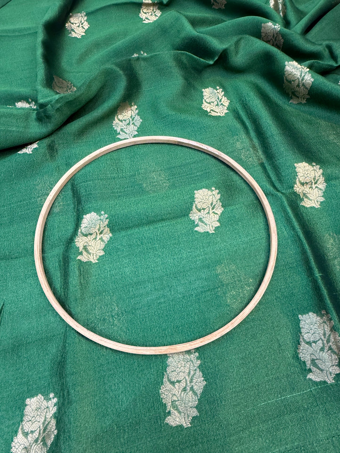 Handwoven Bottle Green Color Tusser Suit