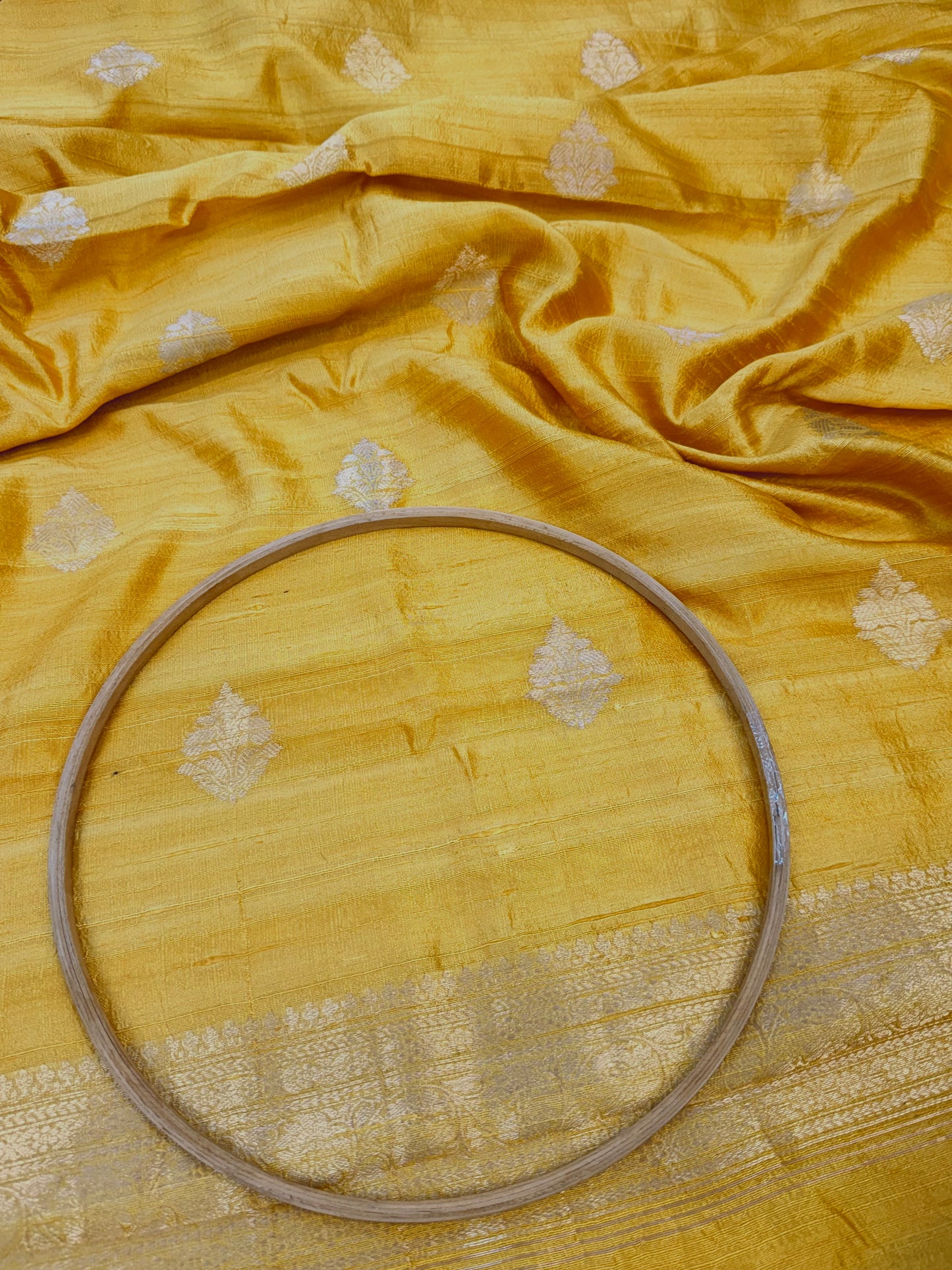 Handwoven Yellow Colour Raw Silk Suit Set