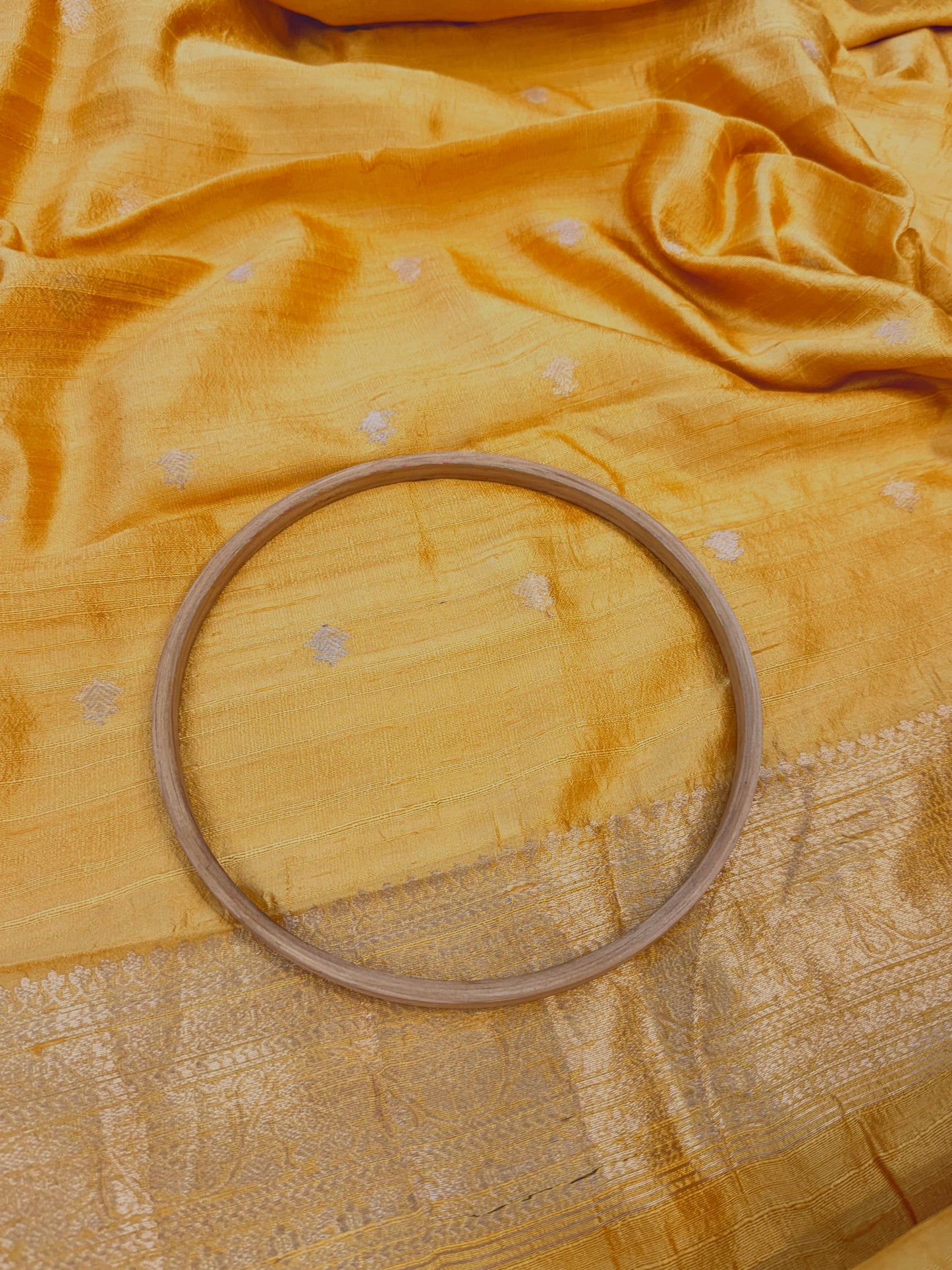 Handwoven Yellow Colour Raw Silk Suit Set