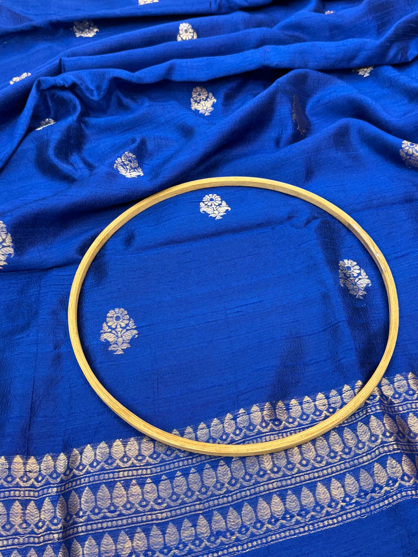 Handwoven Royal Blue Color Raw Silk Suit
