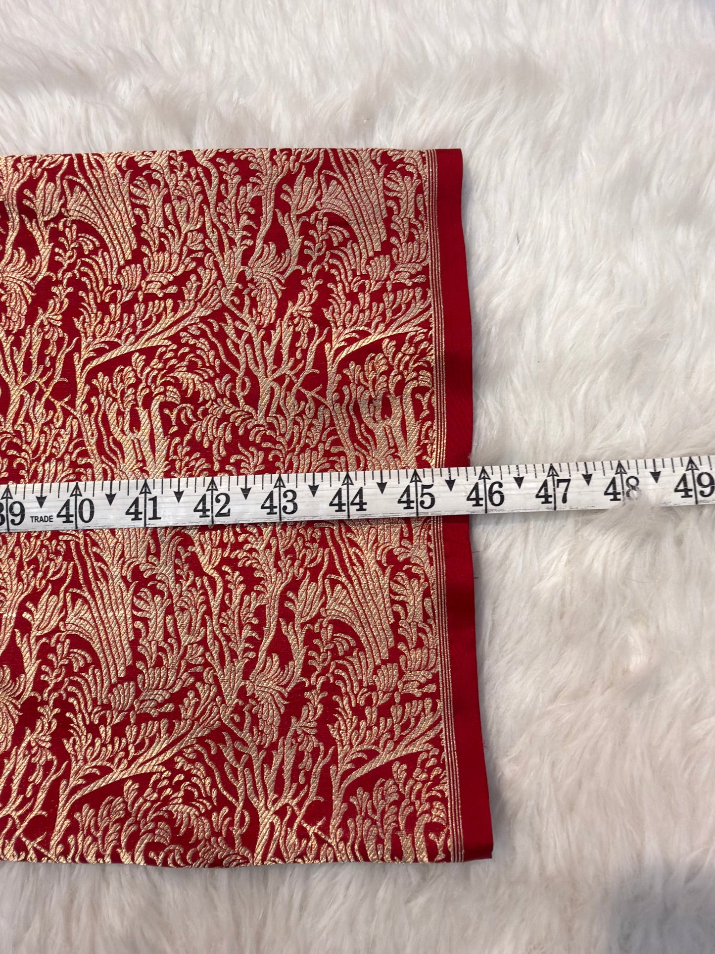 Pure Banarasi Brocade Red Colour Fabrics