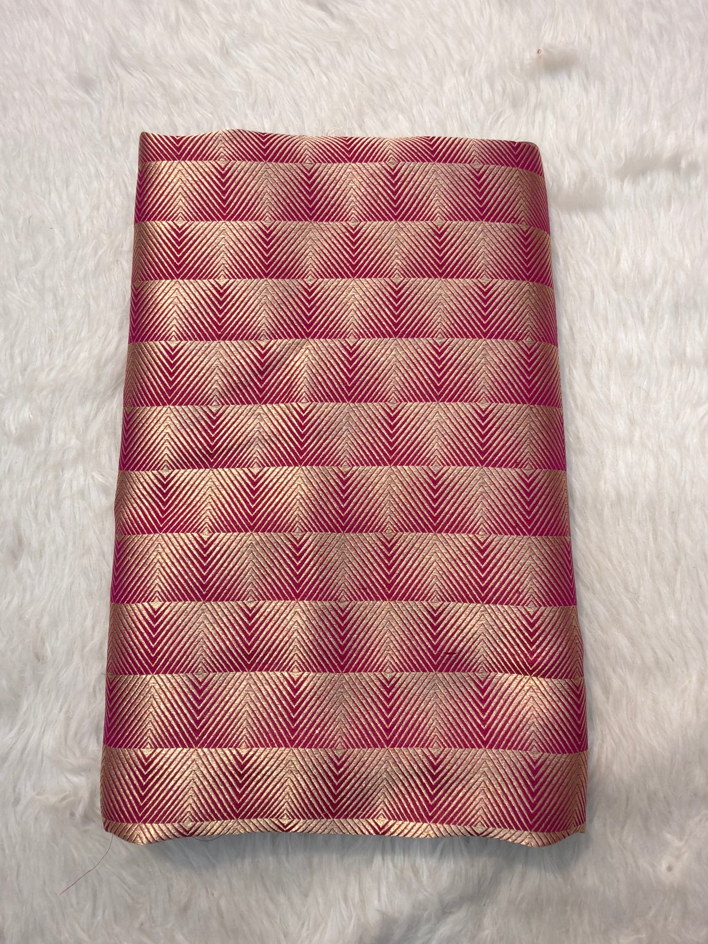 Pure Banarasi Brocade Rani Pink Colour Fabrics