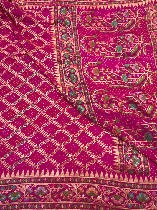 Rani Pink Colour Chiffon Dupatta