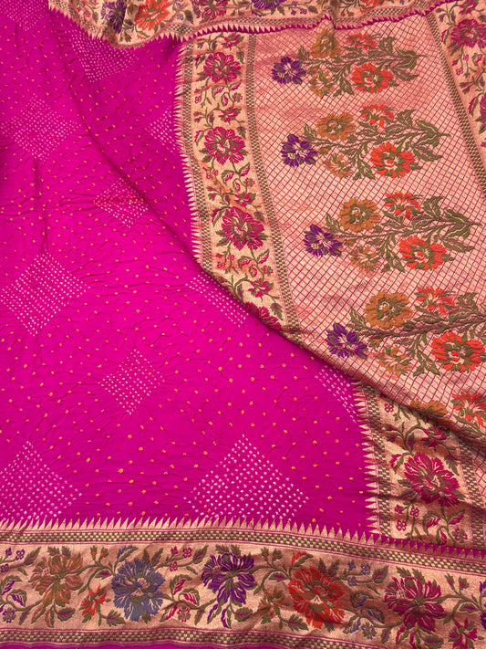 Rani Pink Colour Chiffon Dupatta