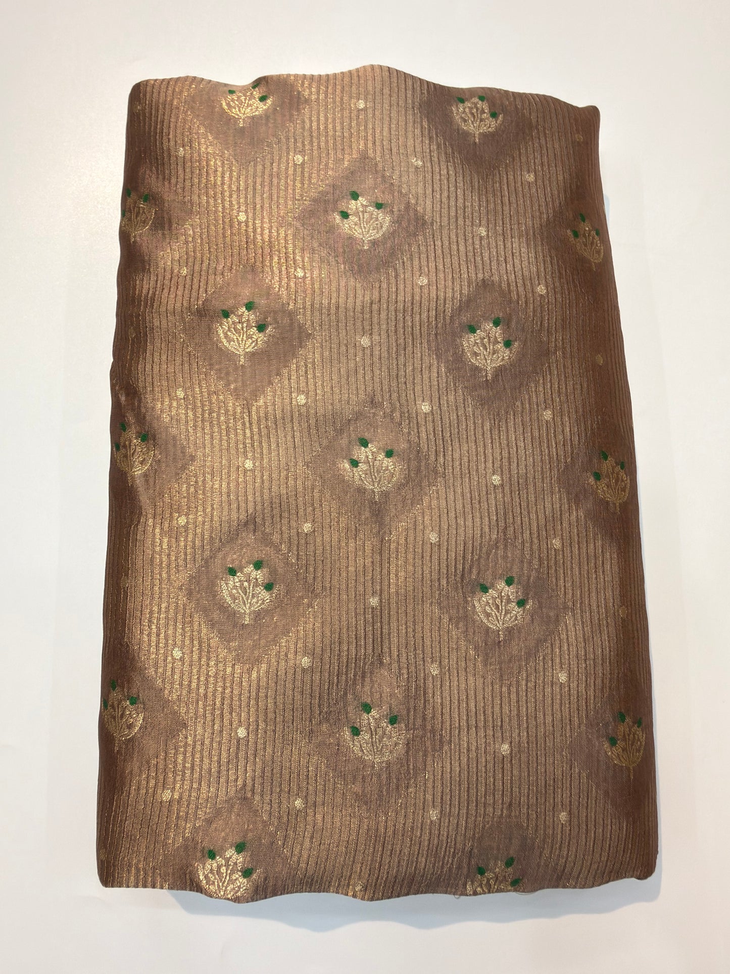 Pure Banarasi Brocade Bronze Colour Fabrics