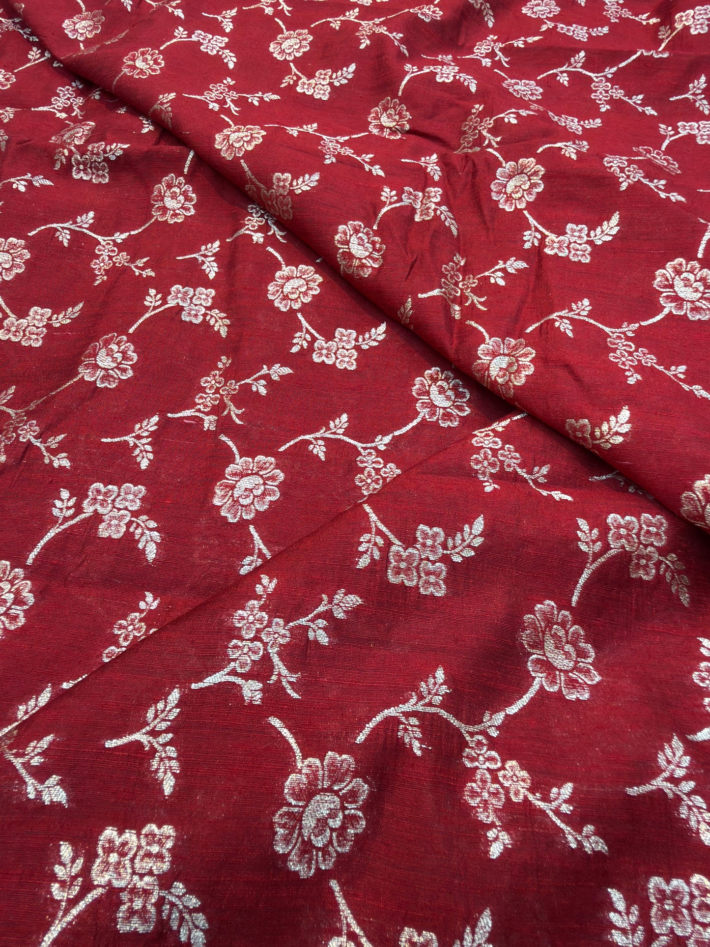 Pure Banarasi Brocade Mahroon Colour Fabrics