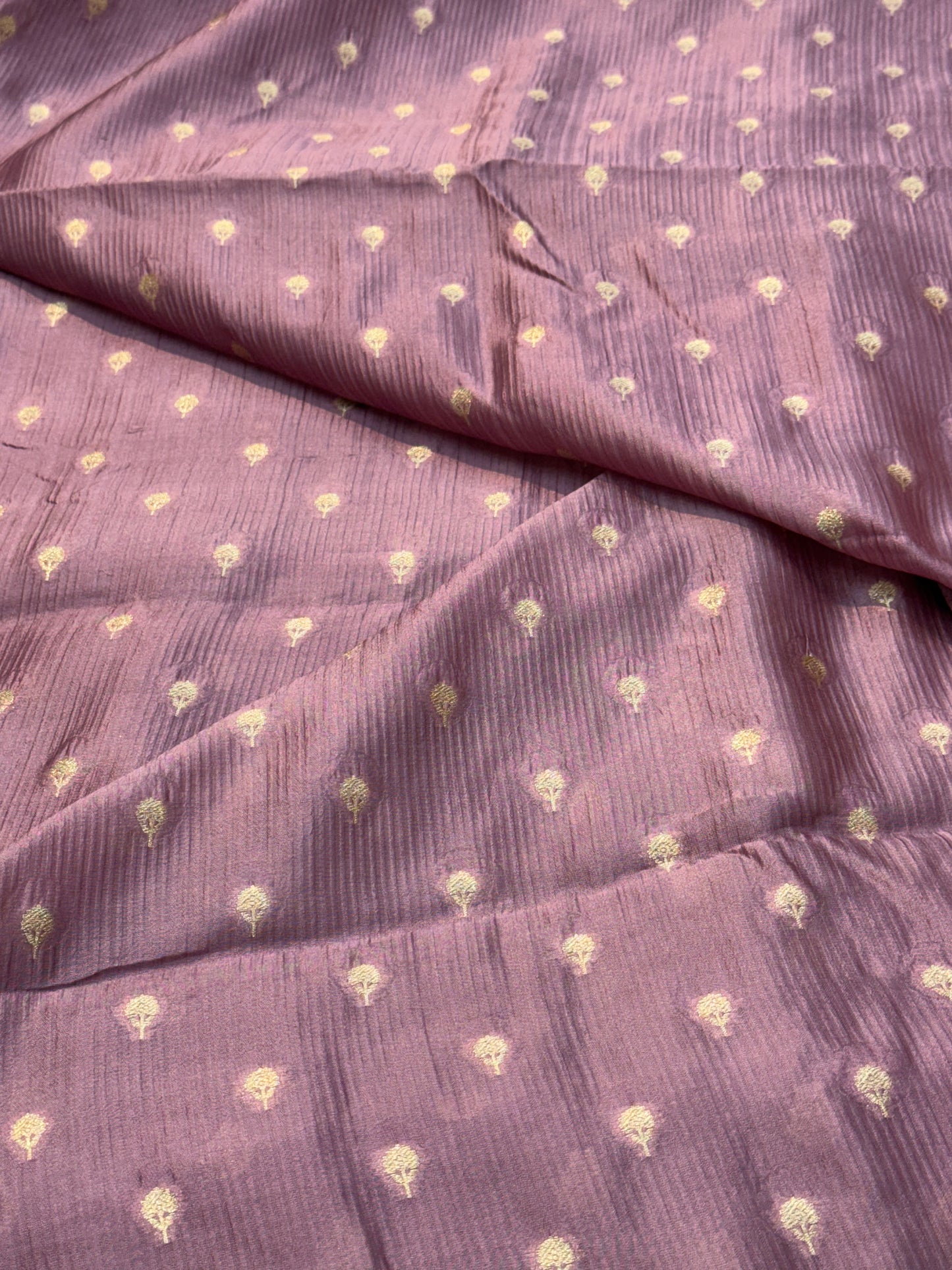 Pure Banarasi Brocade Mauve Colour Fabrics
