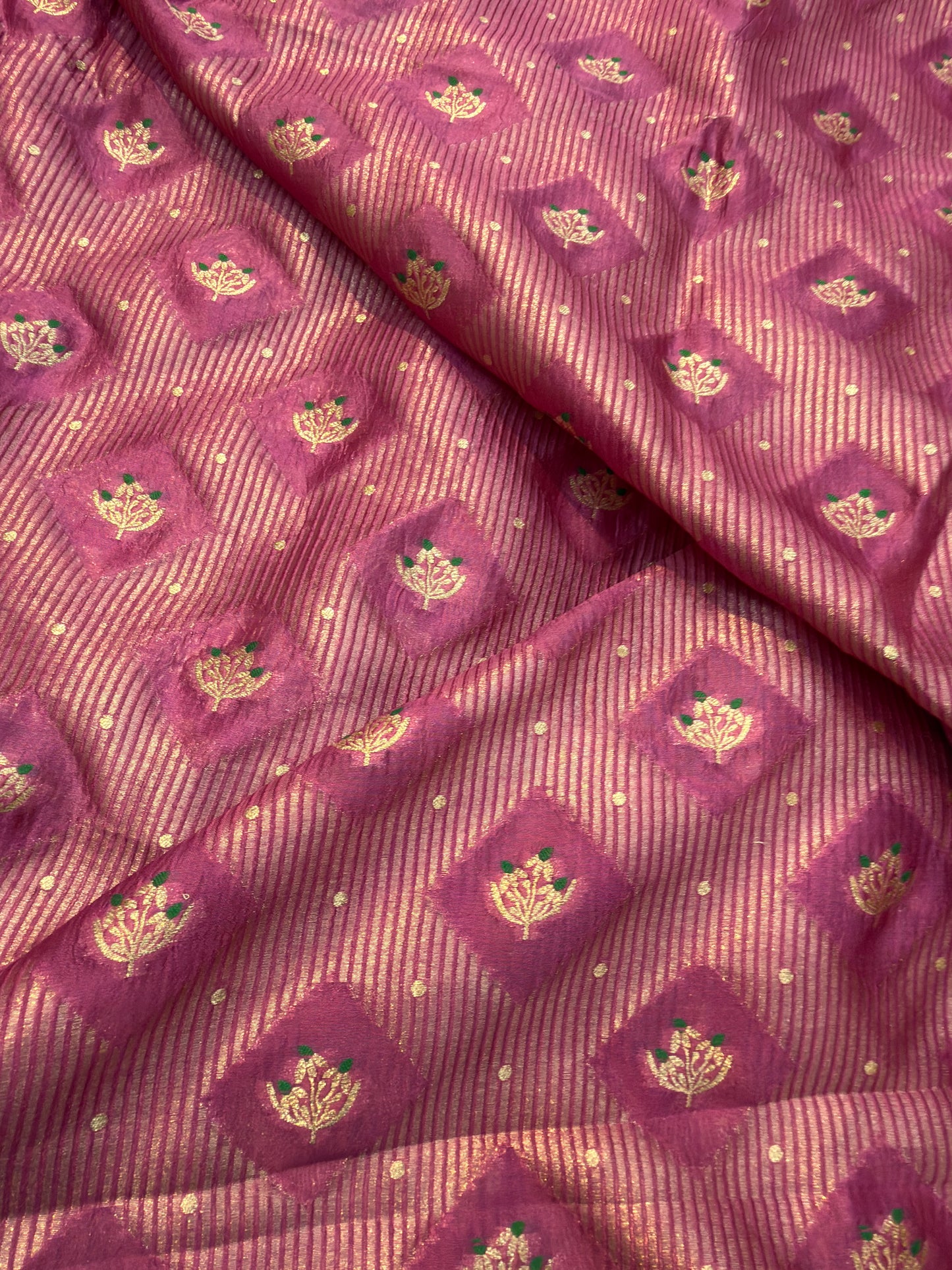 Pure Banarasi Brocade Rani Pink Colour Fabrics