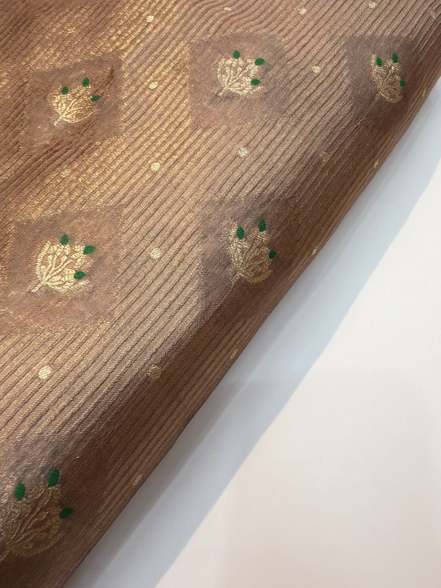 Pure Banarasi Brocade Bronze Colour Fabrics