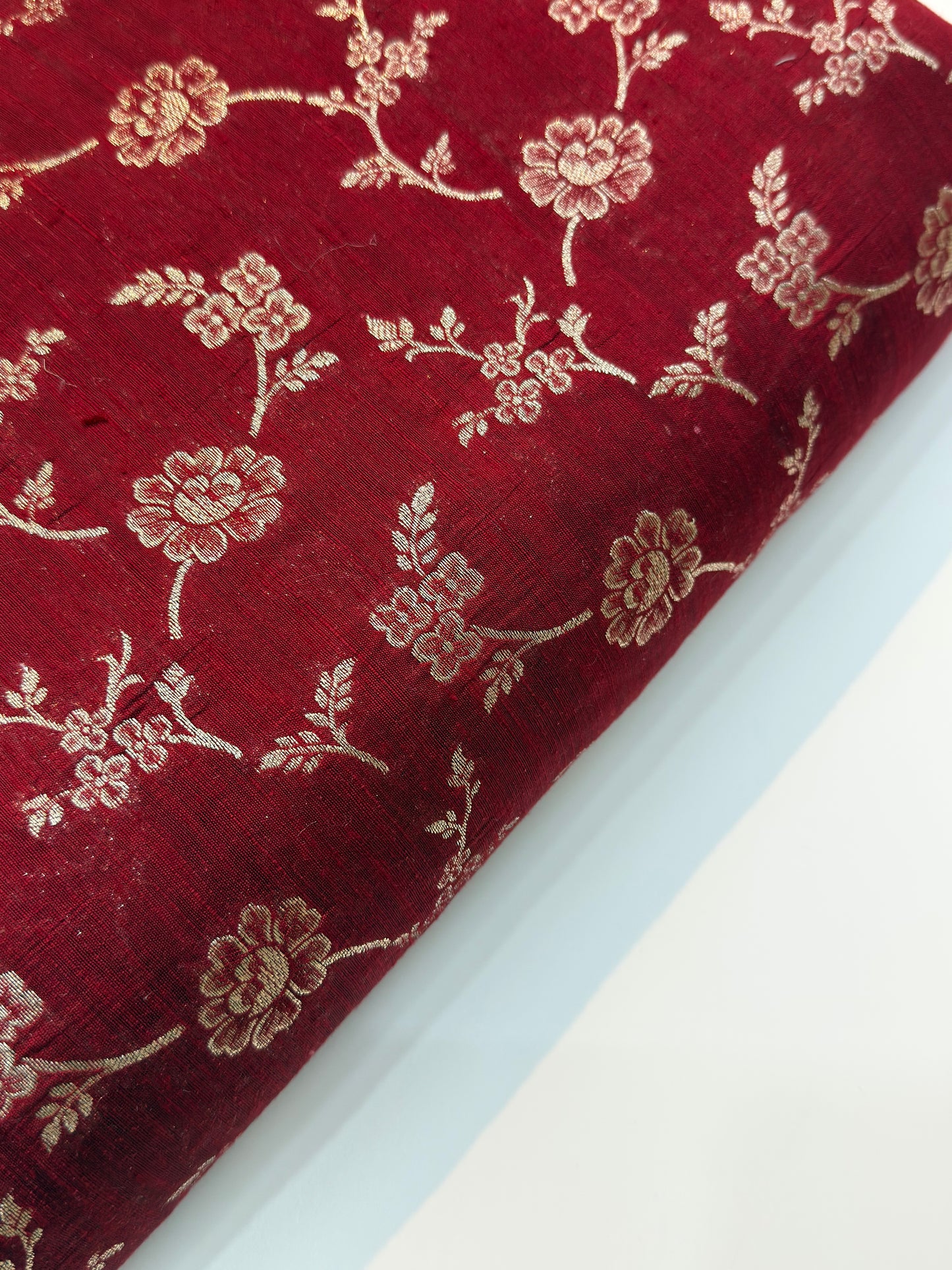 Pure Banarasi Brocade Mahroon Colour Fabrics