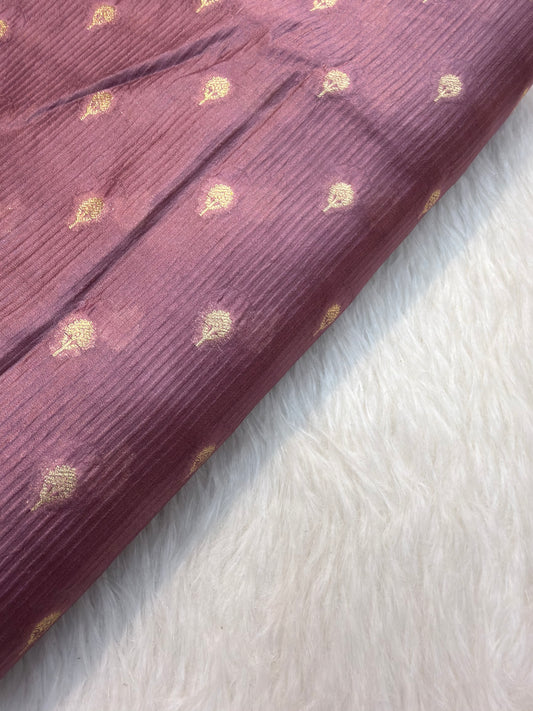 Pure Banarasi Brocade Mauve Colour Fabrics
