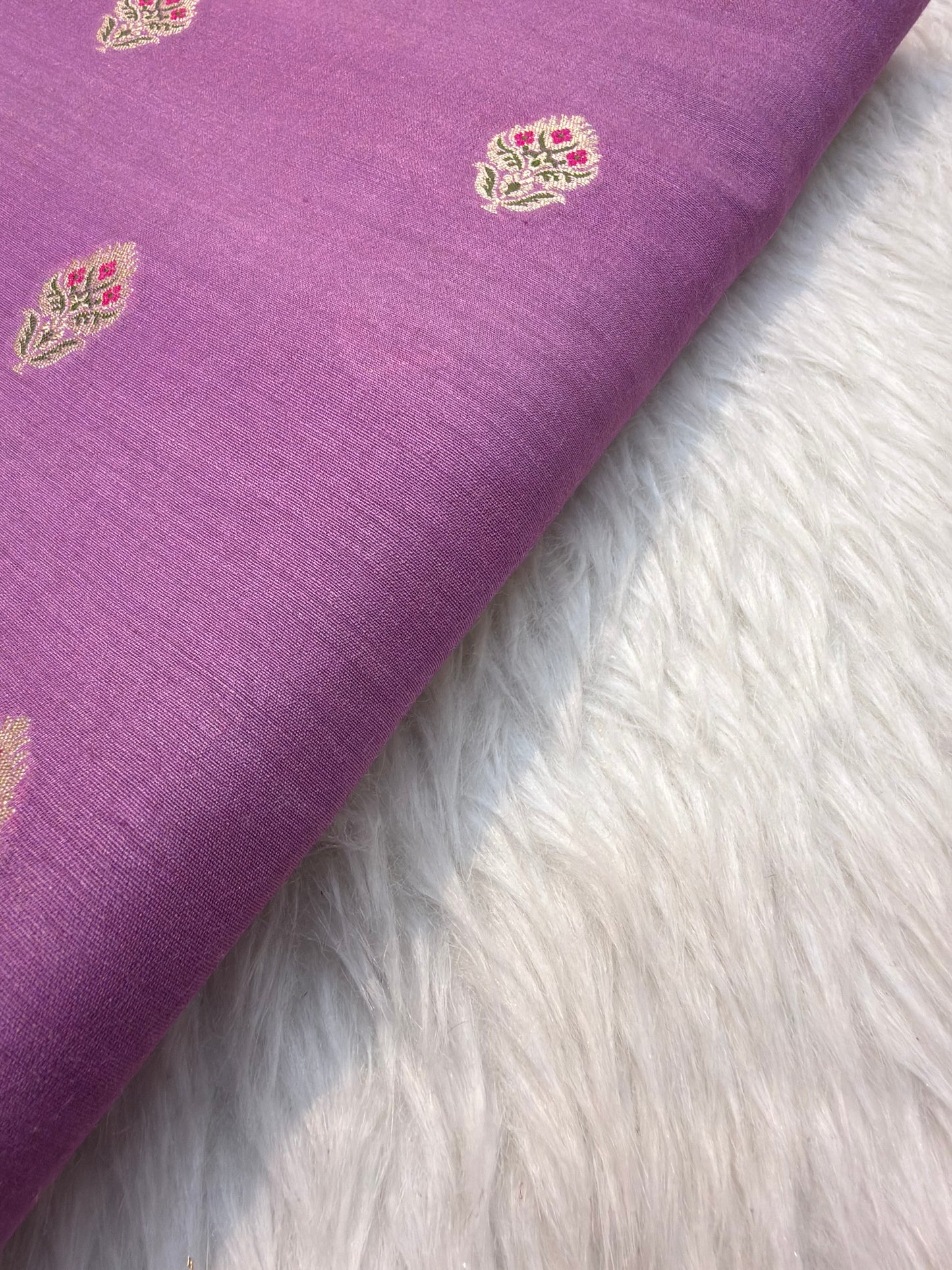 Purple Colour Munga Silk Fabrics