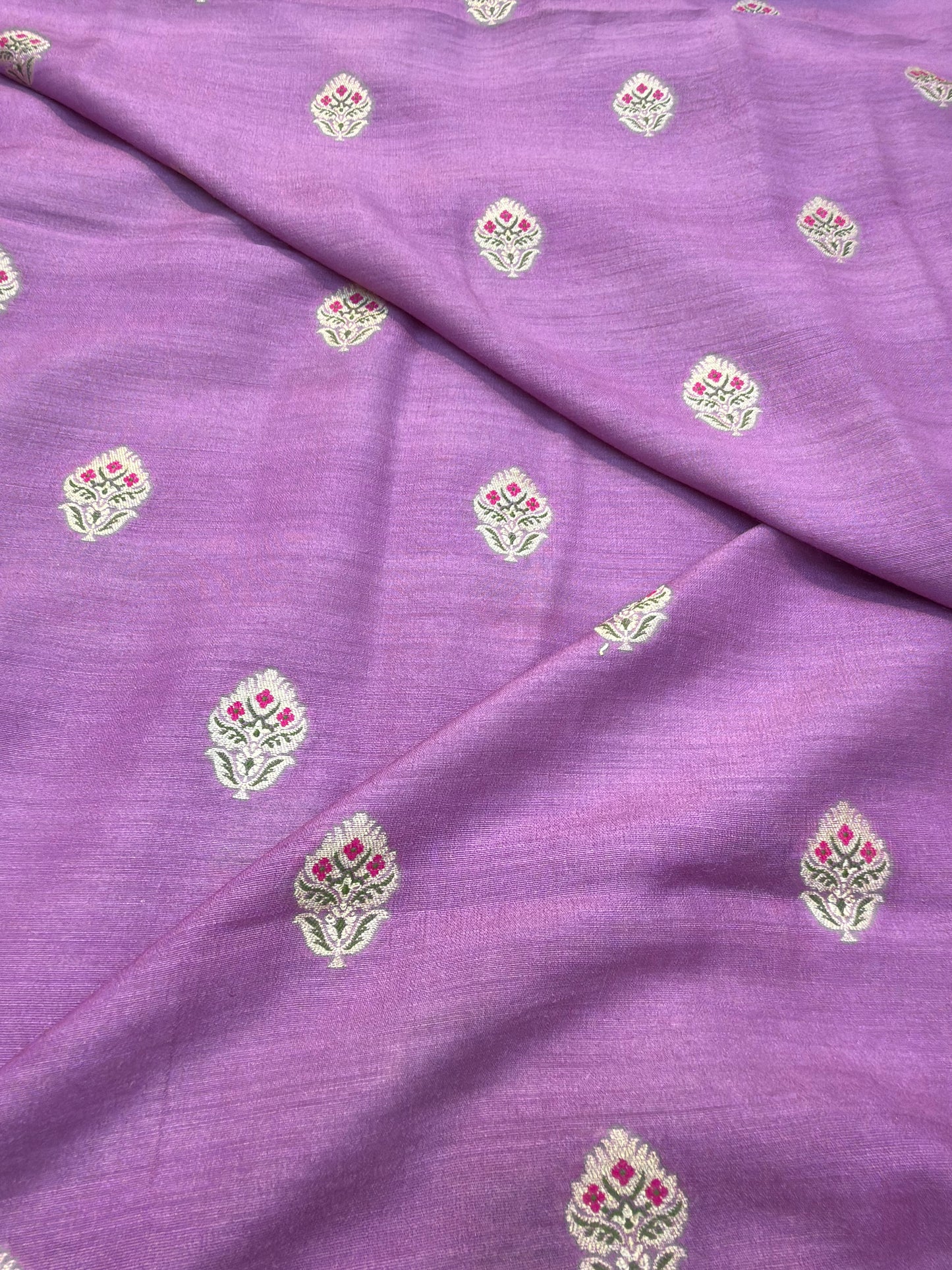 Purple Colour Munga Silk Fabrics