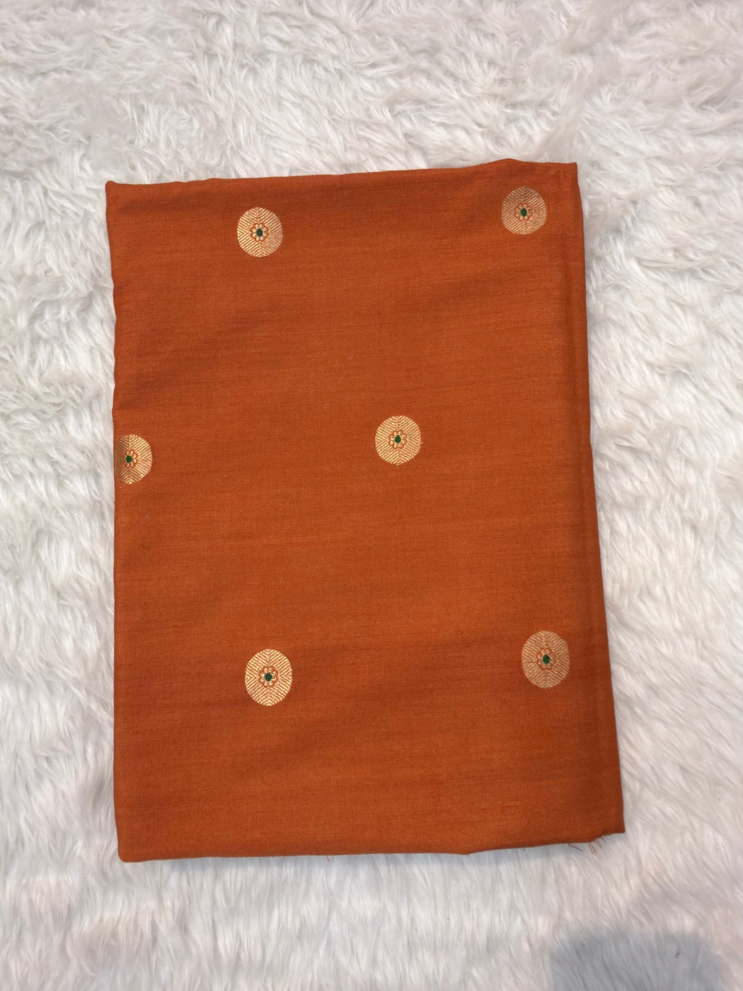 Rust Orange Colour Munga Silk Fabrics