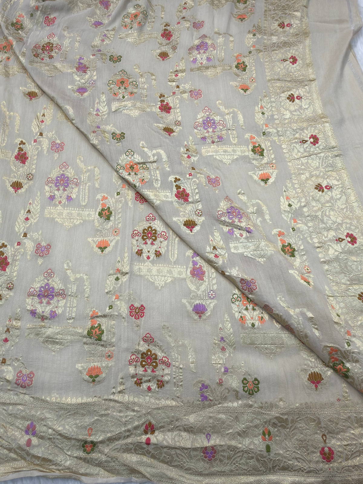 Beige Colour Munga Dupatta – THAAN BY SILK KASHI