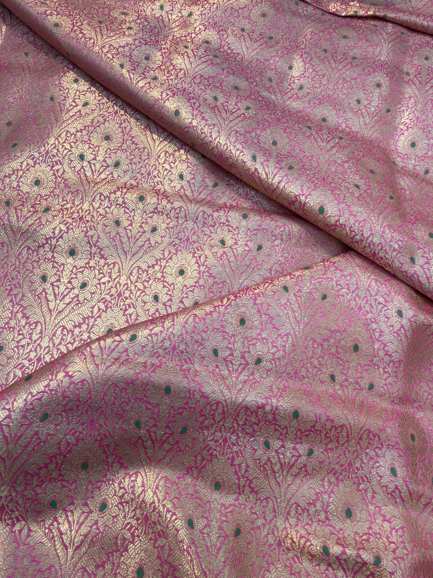 Pink Colour Blended Brocade Fabrics