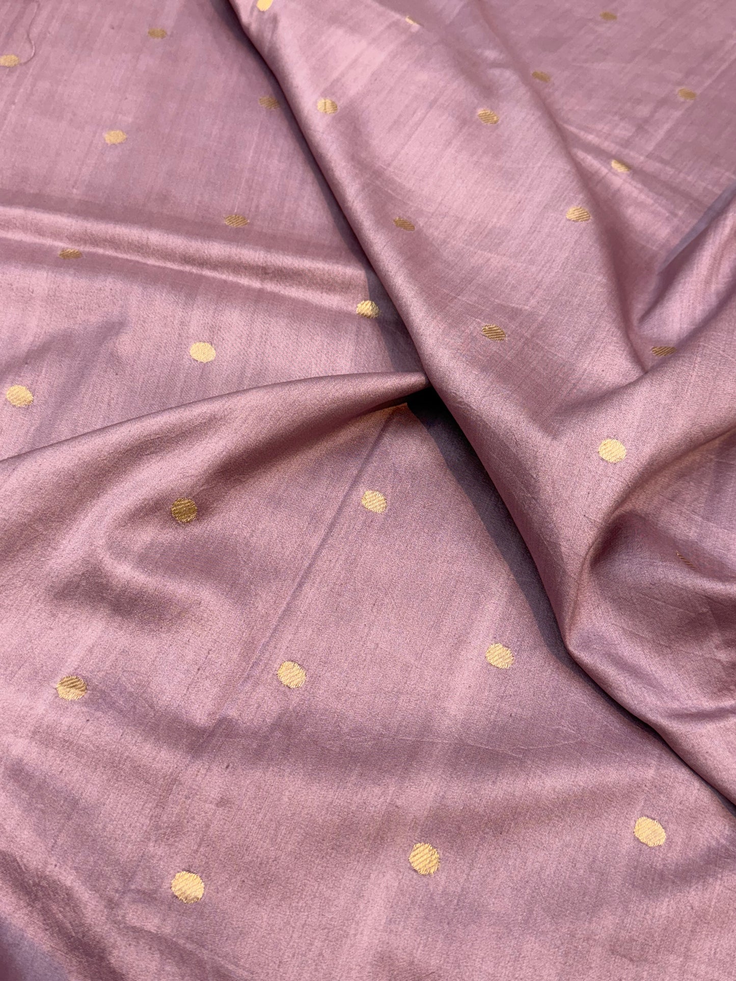 Handwoven Lavender Color Chinya Silk Fabric