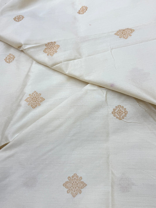 Handwoven Ivory Colour Chinya Silk Fabrics