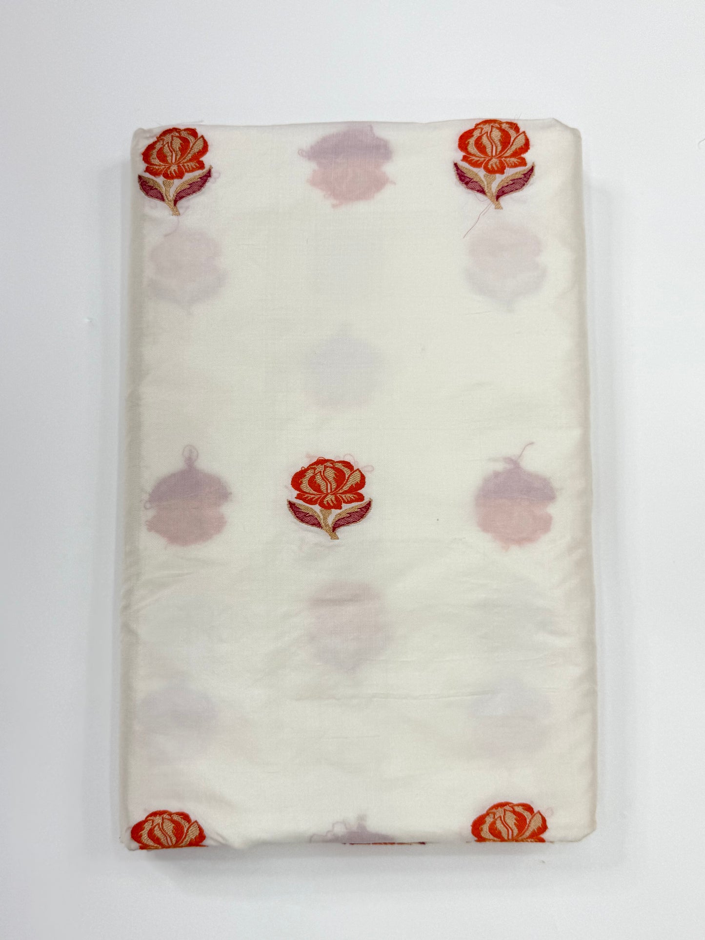 Handwoven White Color Katan silk Fabrics