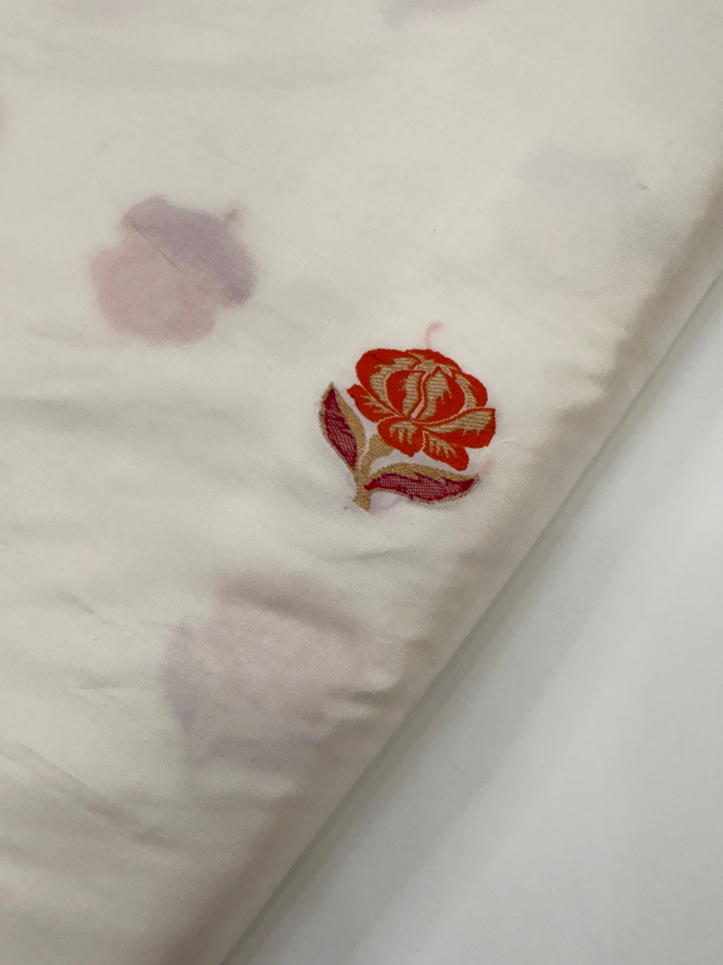 Handwoven White Color Katan silk Fabrics