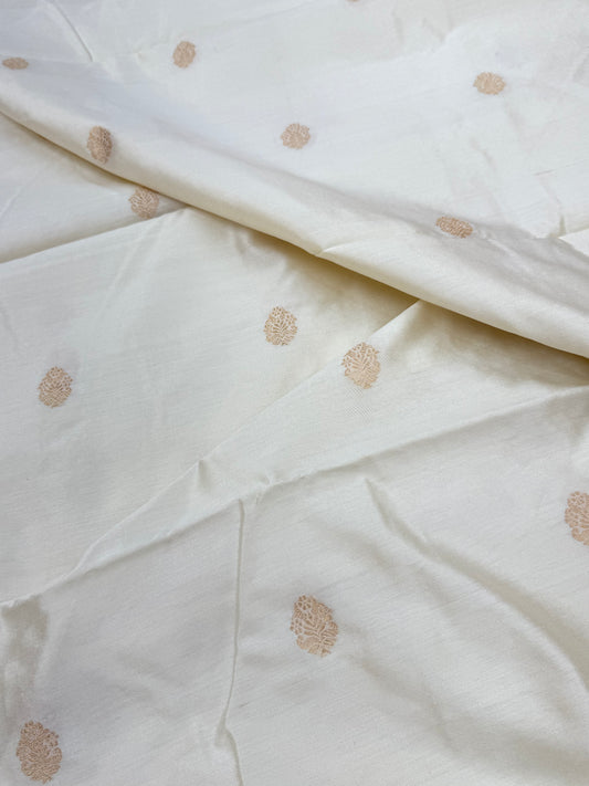 Handwoven Ivory Colour Chinya Silk Fabrics