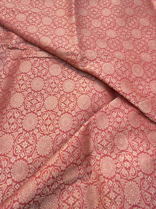 Pink Colour Blended Brocade Fabrics