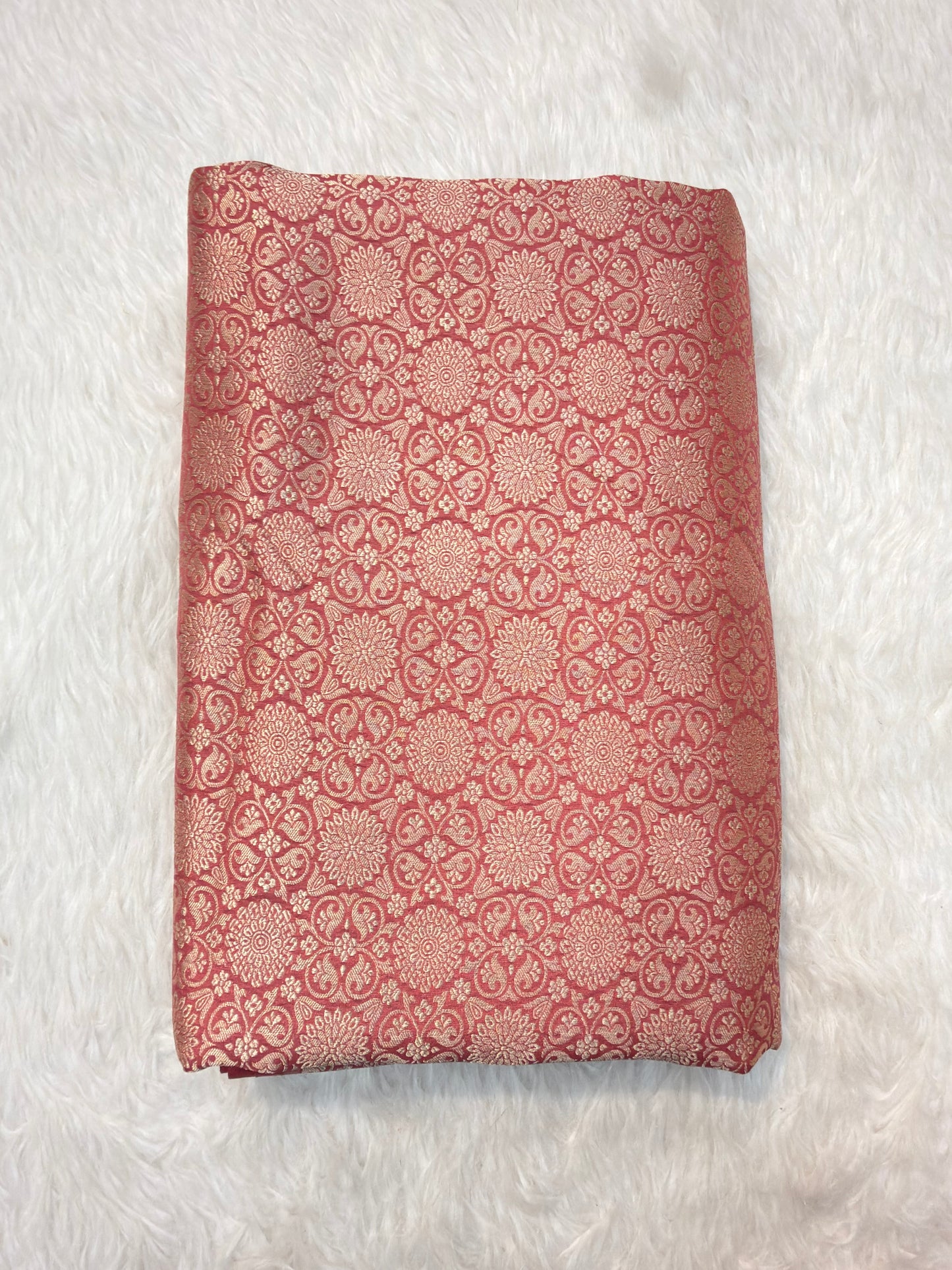 Pink Colour Blended Brocade Fabrics