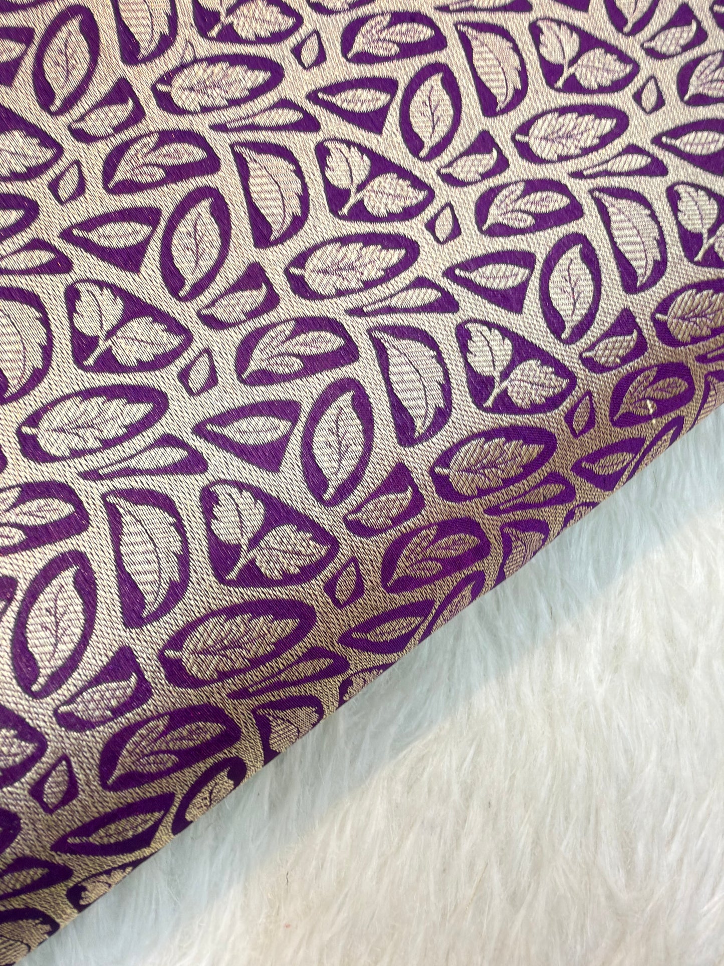 Purple Colour Blended Brocade Fabrics
