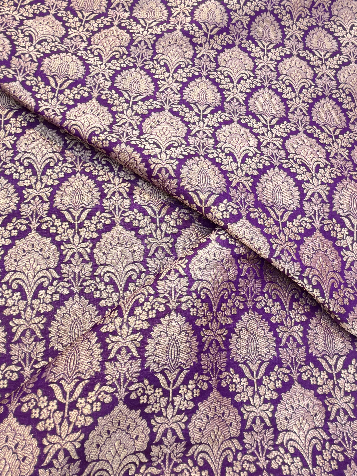 Purple Colour Blended Brocade Fabrics