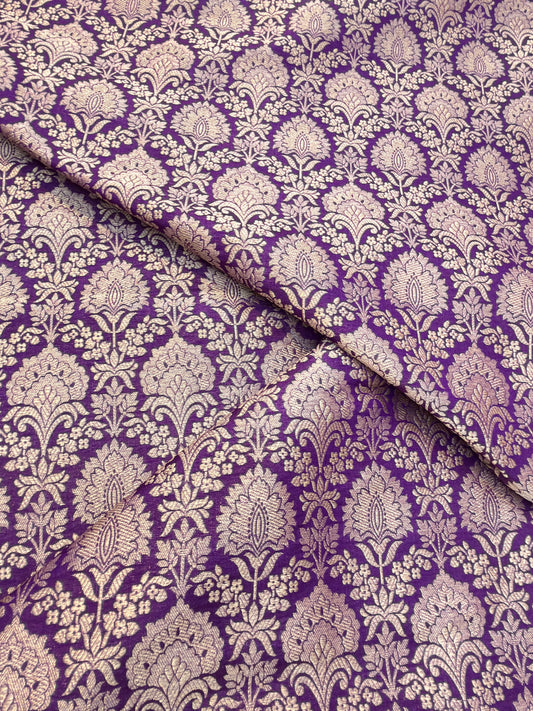Purple Colour Blended Brocade Fabrics
