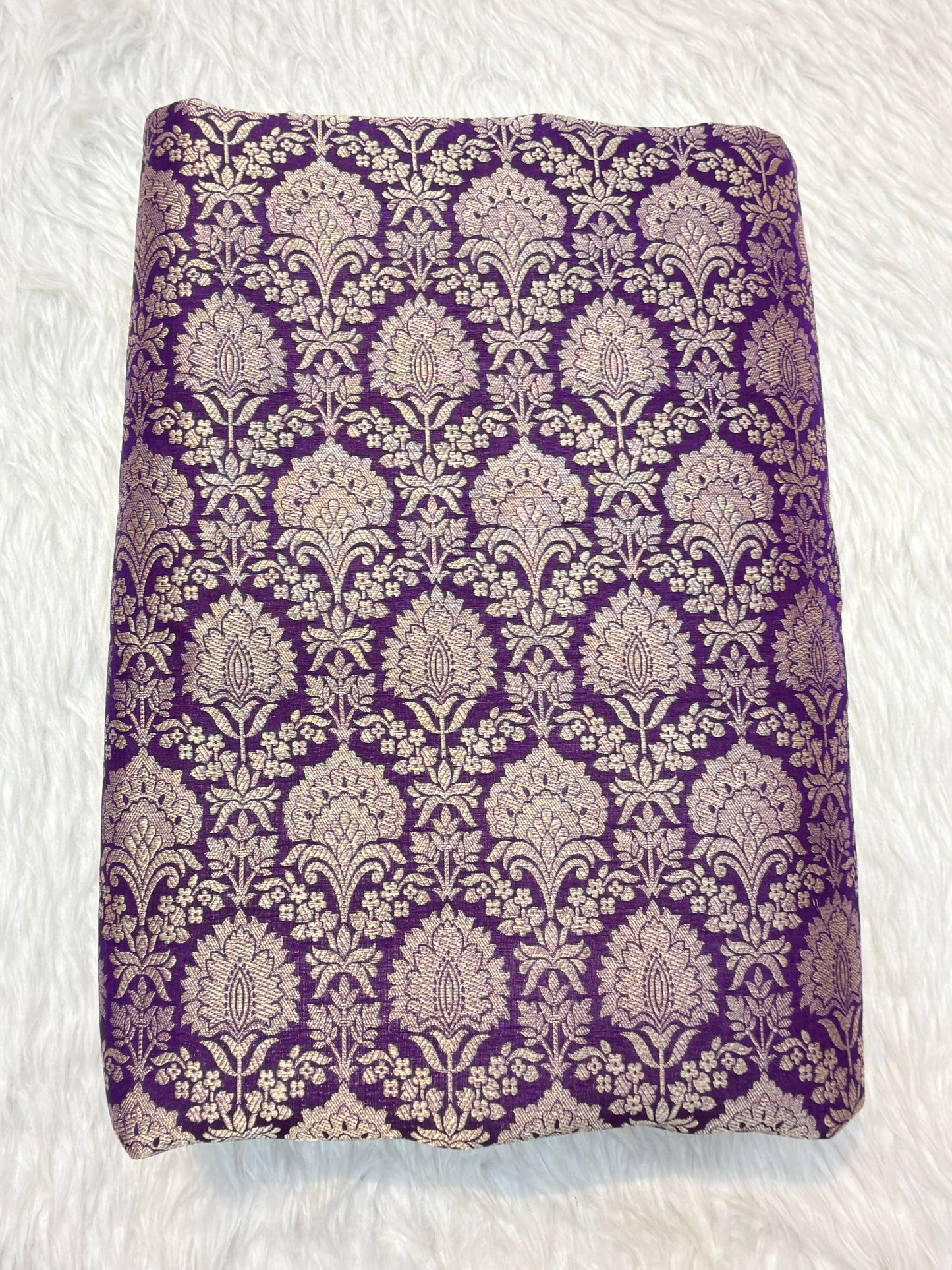 Purple Colour Blended Brocade Fabrics