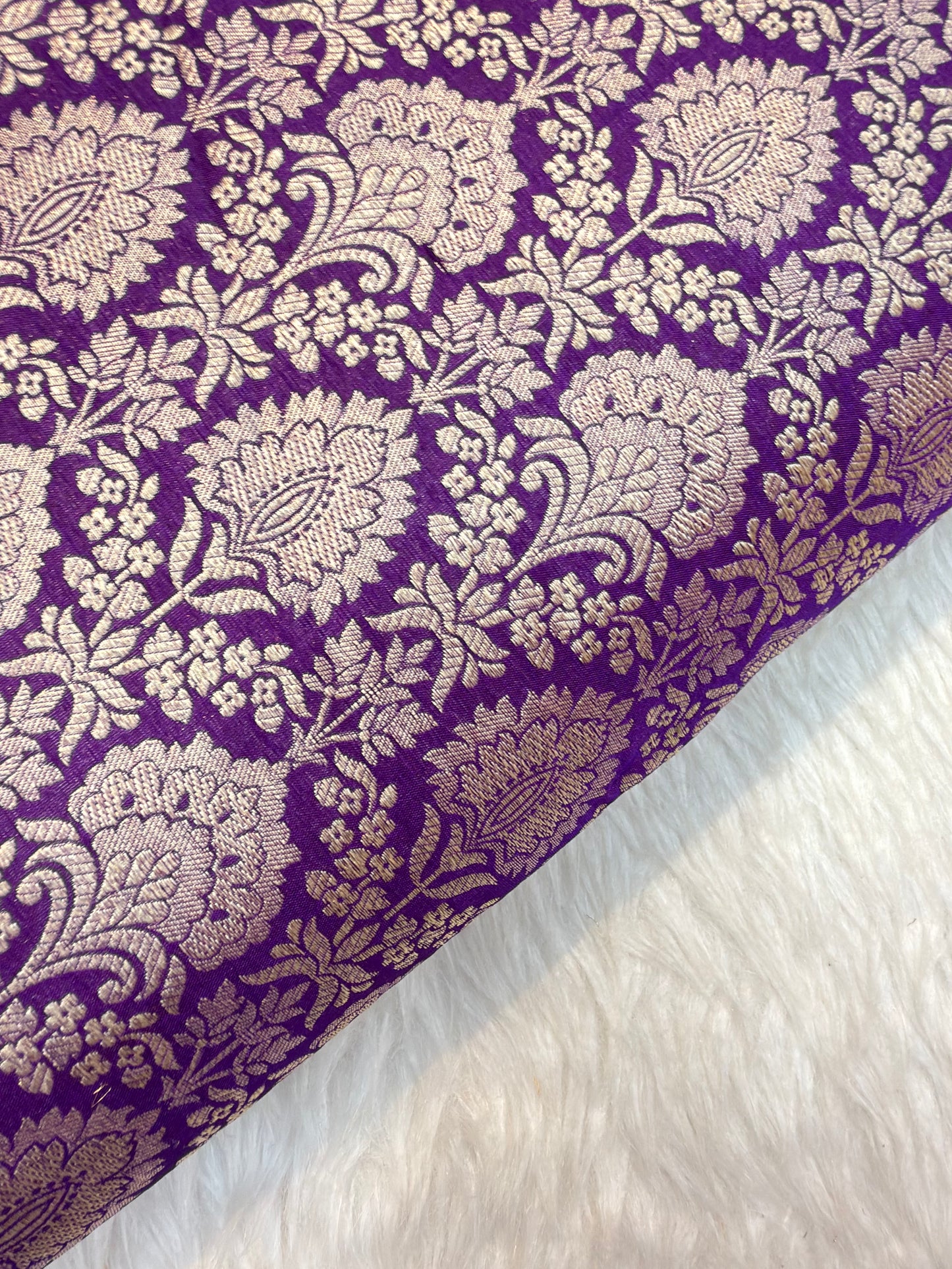 Purple Colour Blended Brocade Fabrics