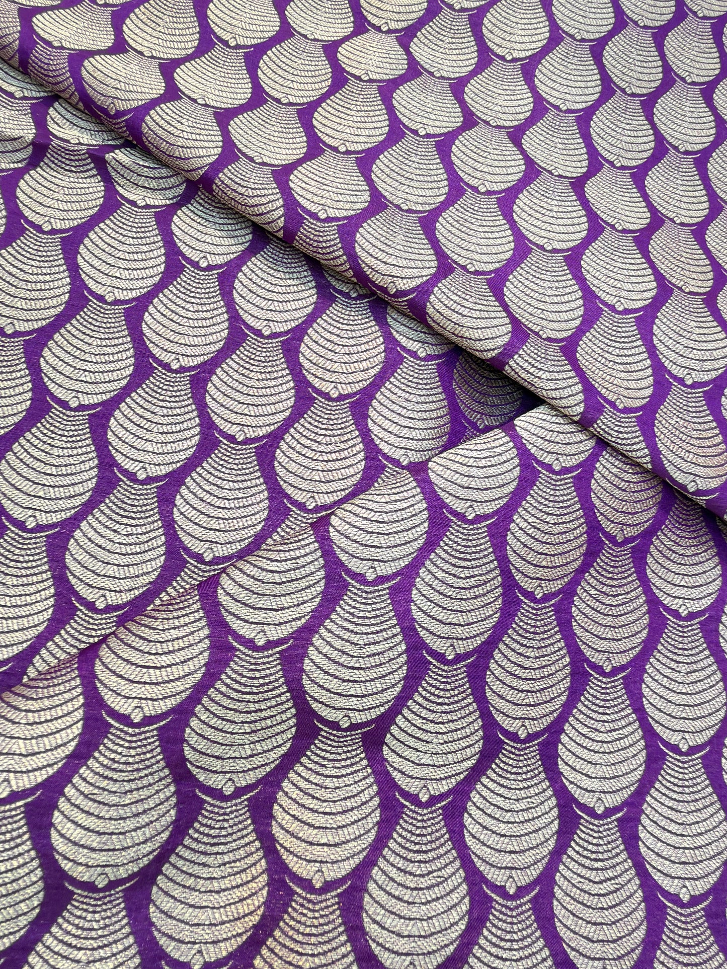 Purple Colour Blended Brocade Fabrics