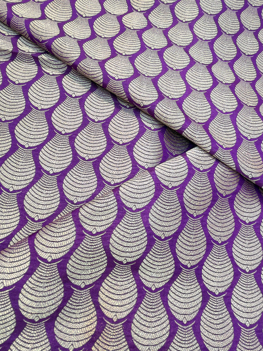 Purple Colour Blended Brocade Fabrics
