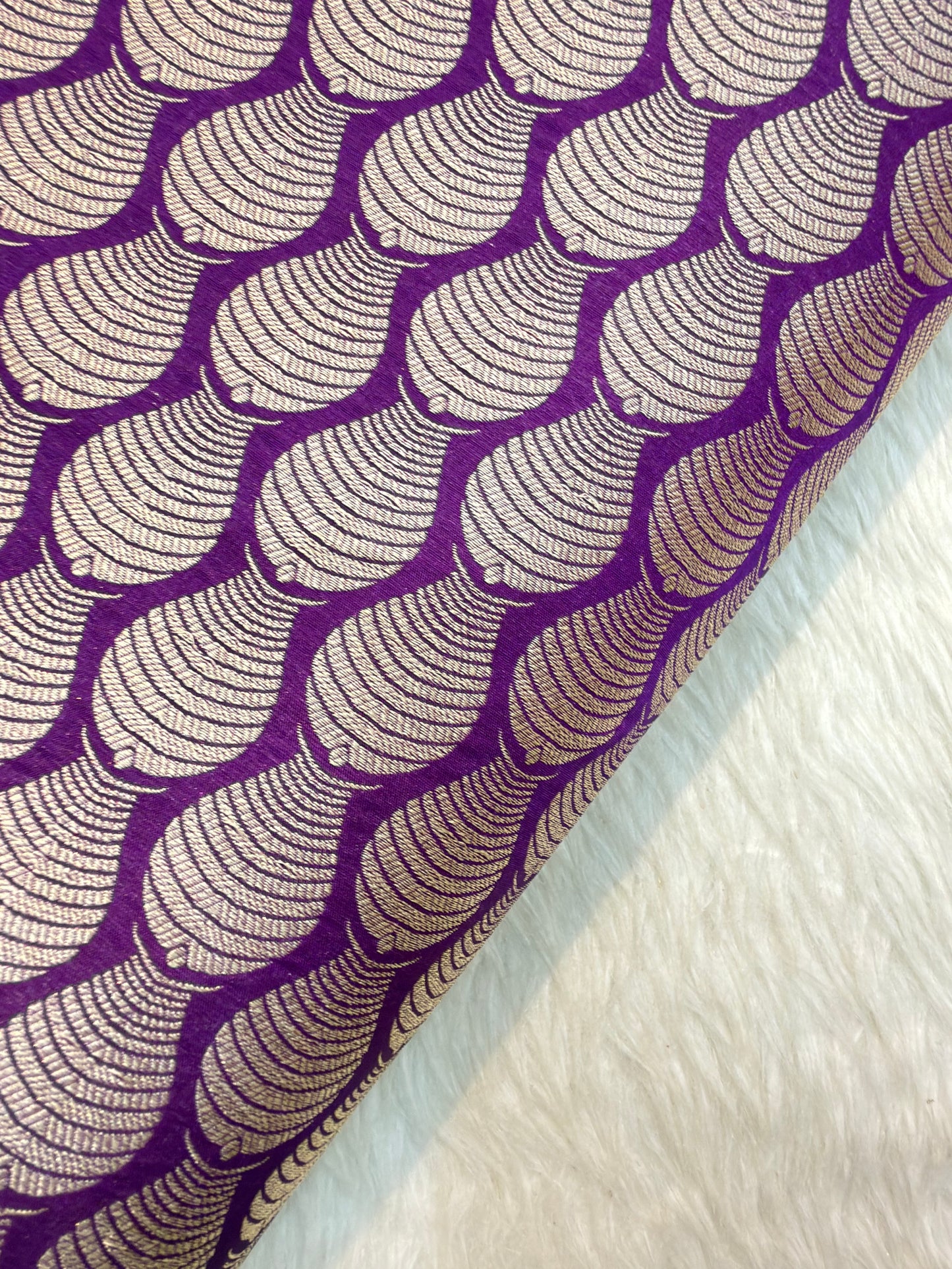 Purple Colour Blended Brocade Fabrics
